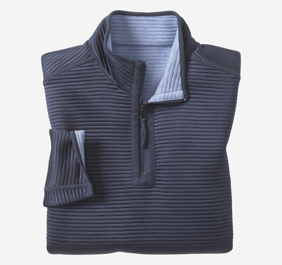 Johnston Murphy Men's Reversible Channel-Quilted Quarter-Zip