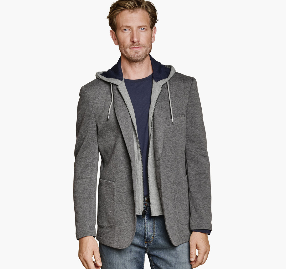 Johnston Murphy Men's XC Flex® Knit Blazer with Removable Hooded Bib
