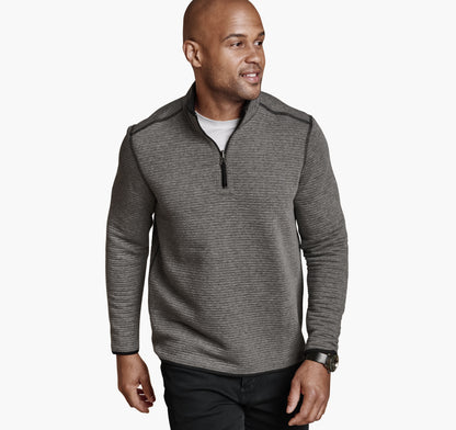 Johnston Murphy Men's Reversible Channel-Quilted Quarter-Zip