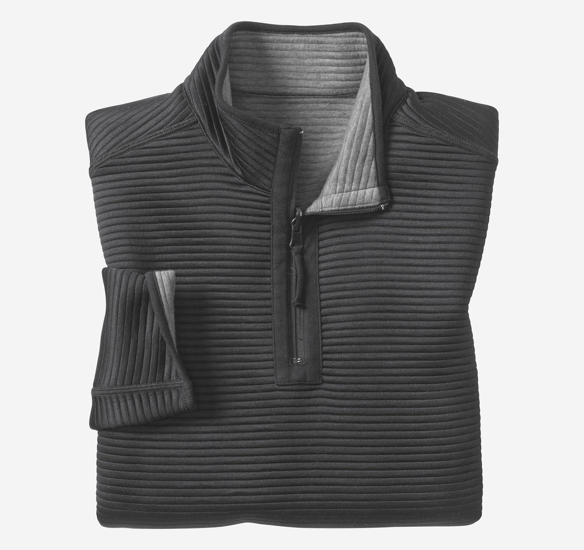 Johnston Murphy Men's Reversible Channel-Quilted Quarter-Zip