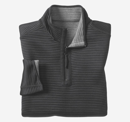 Johnston Murphy Men's Reversible Channel-Quilted Quarter-Zip