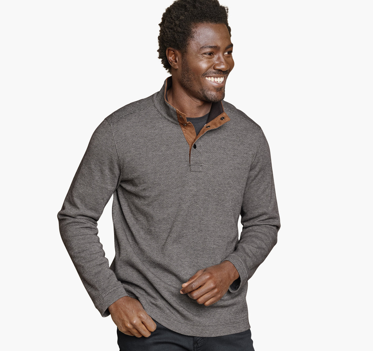 Johnston Murphy Men's Knit Jacquard Quarter-Snap Pullover