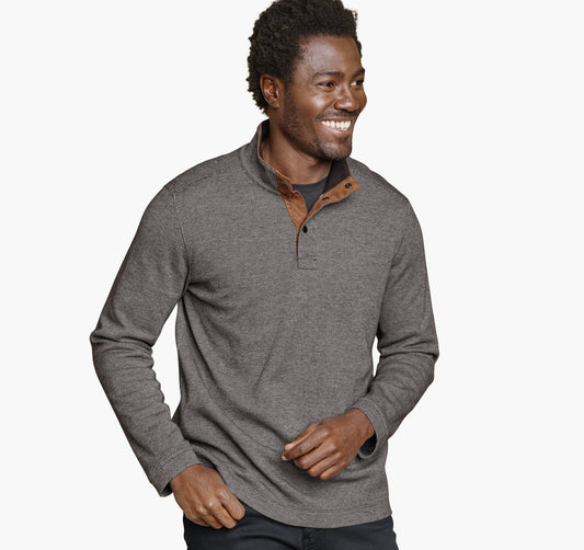 Johnston Murphy Men's Knit Jacquard Quarter-Snap Pullover