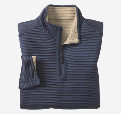 Johnston Murphy Men's Reversible Channel-Quilted Quarter-Zip