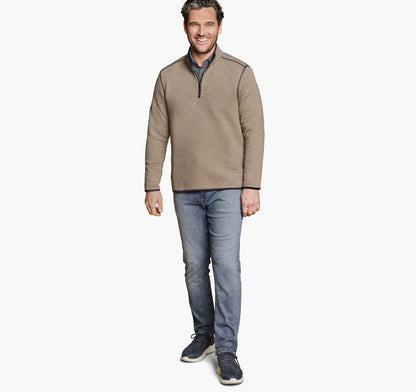 Johnston Murphy Men's Reversible Channel-Quilted Quarter-Zip