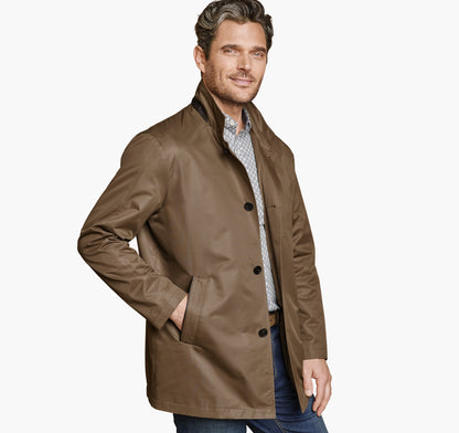 Johnston Murphy Men's Upton Water-Resistant Raincoat with Removable Liner