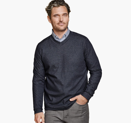 Johnston Murphy Men's Icon Reversible V-Neck Pullover