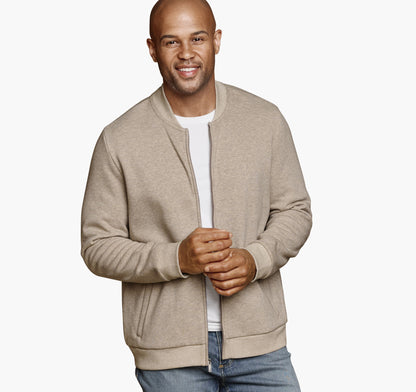 Johnston Murphy Men's Full-Zip Knit Bomber