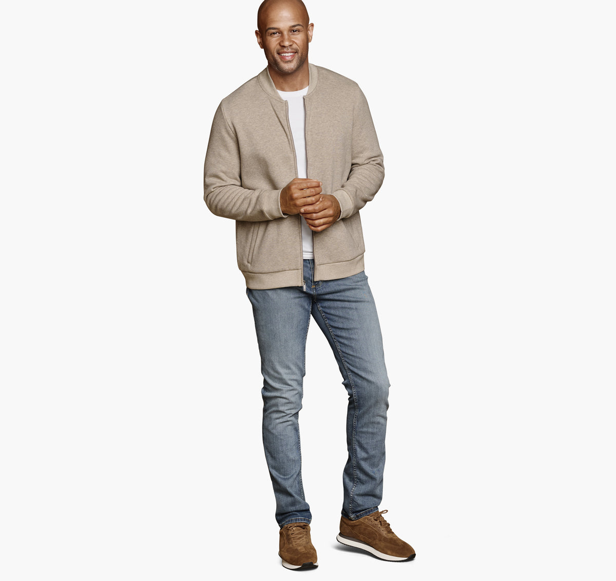 Johnston Murphy Men's Full-Zip Knit Bomber