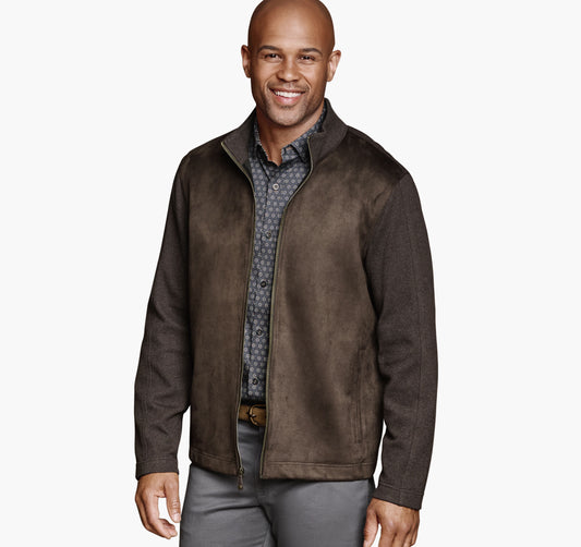 Johnston Murphy Men's Faux-Suede Full-Zip