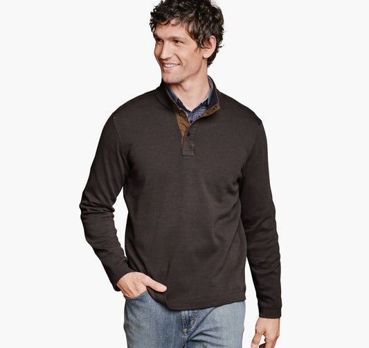 Johnston Murphy Men's Knit Jacquard Quarter-Snap Pullover