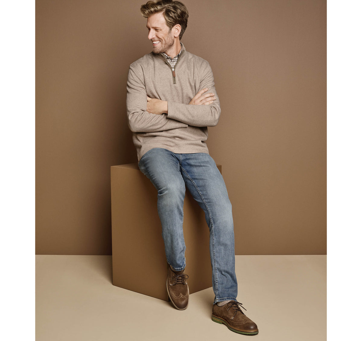 Johnston Murphy Men's Brushed Quarter-Zip