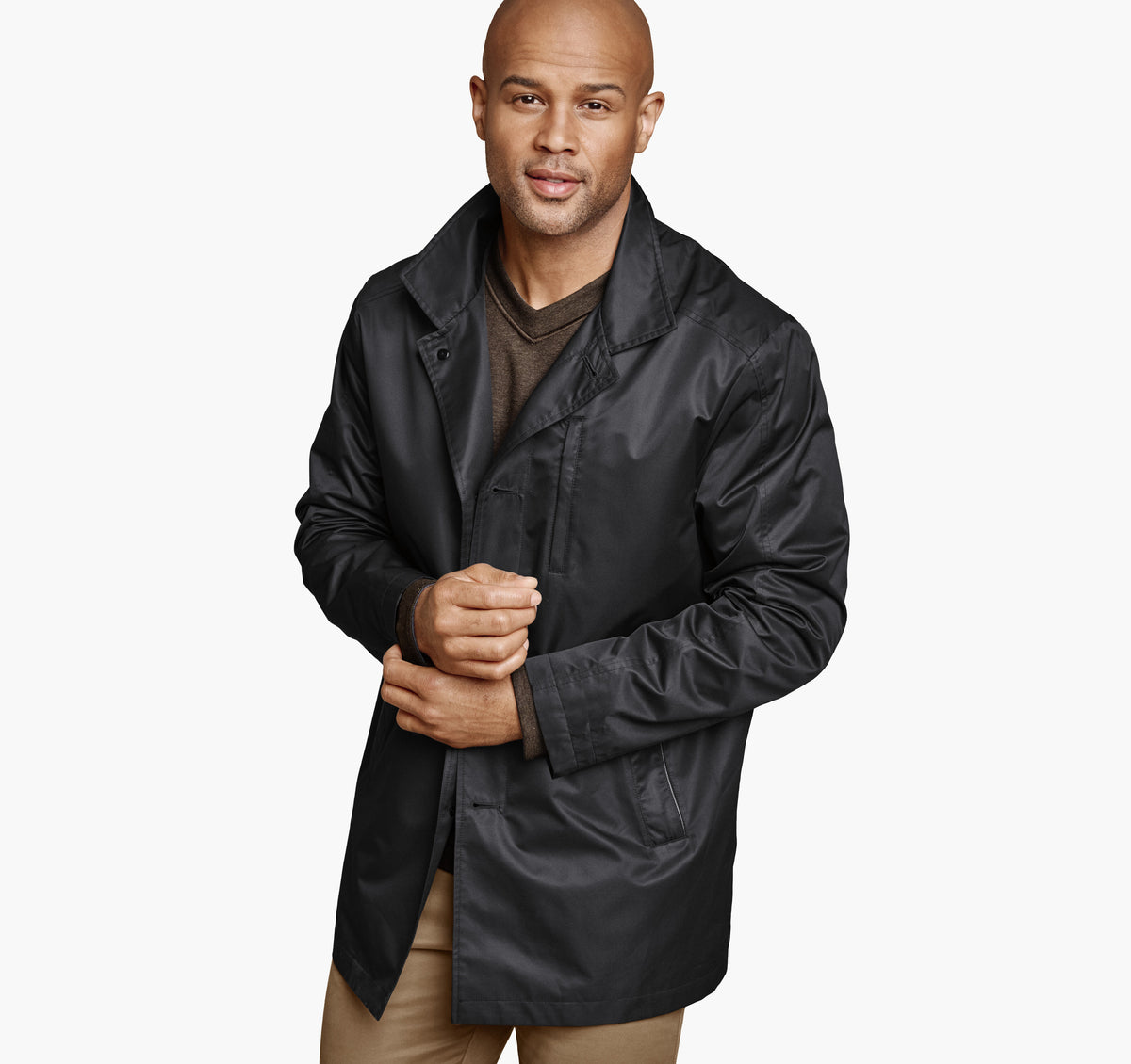 Johnston Murphy Men's Upton Water-Resistant Raincoat with Removable Liner