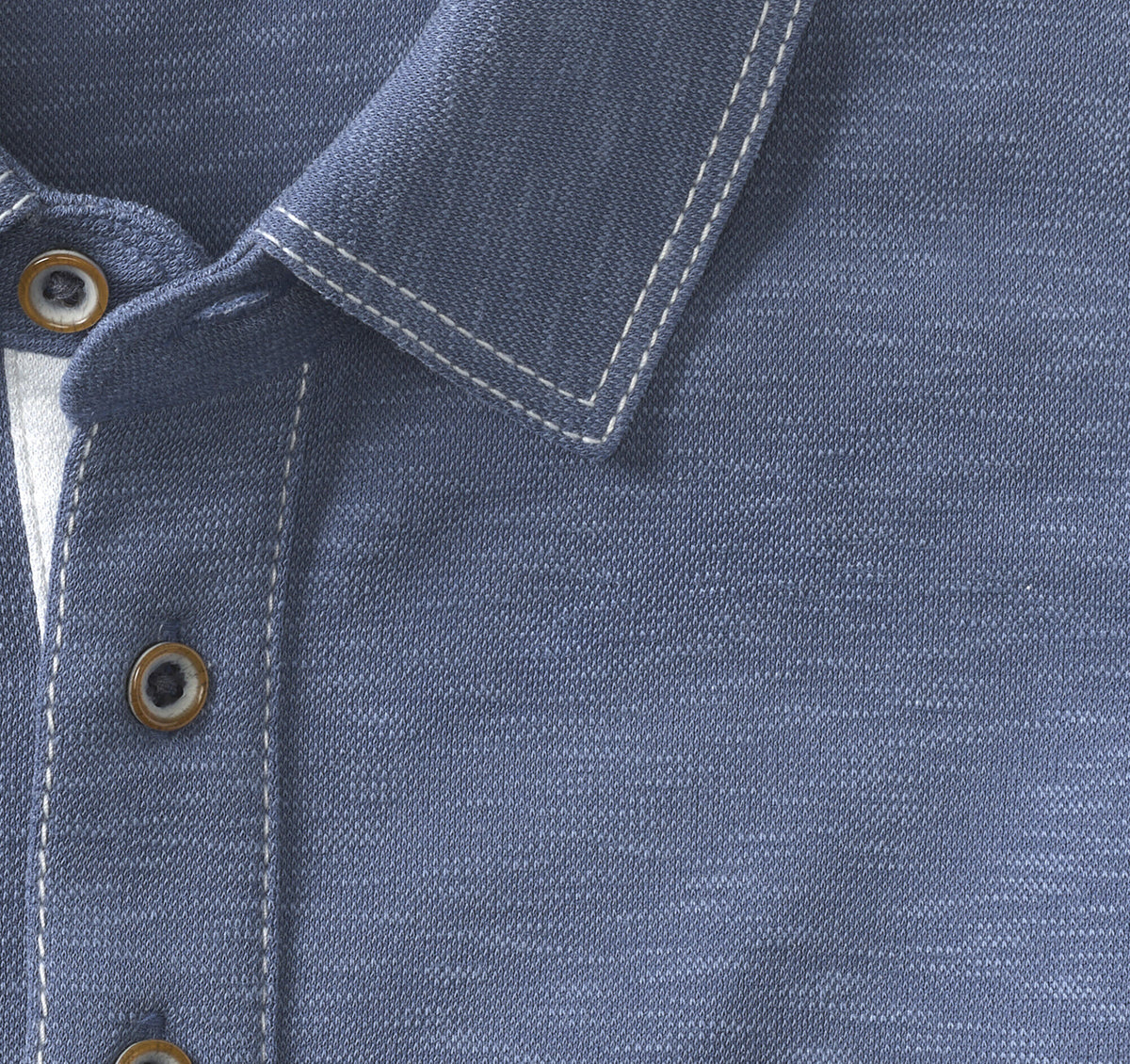 Johnston Murphy Men's Vintage Slub Long-Sleeve Polo
