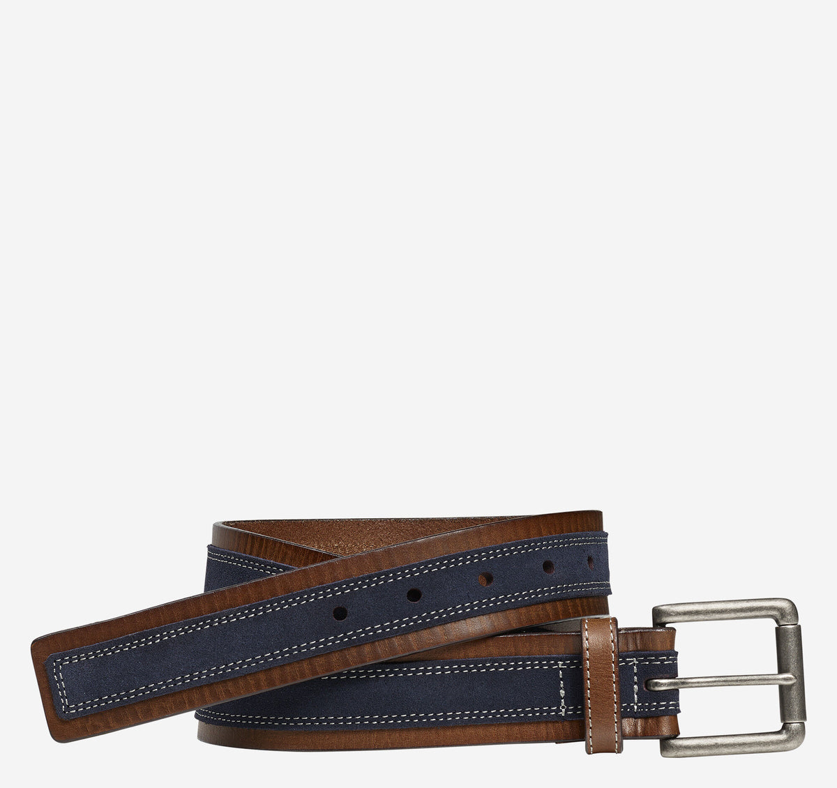 Johnston Murphy Men's Suede Overlay Belt