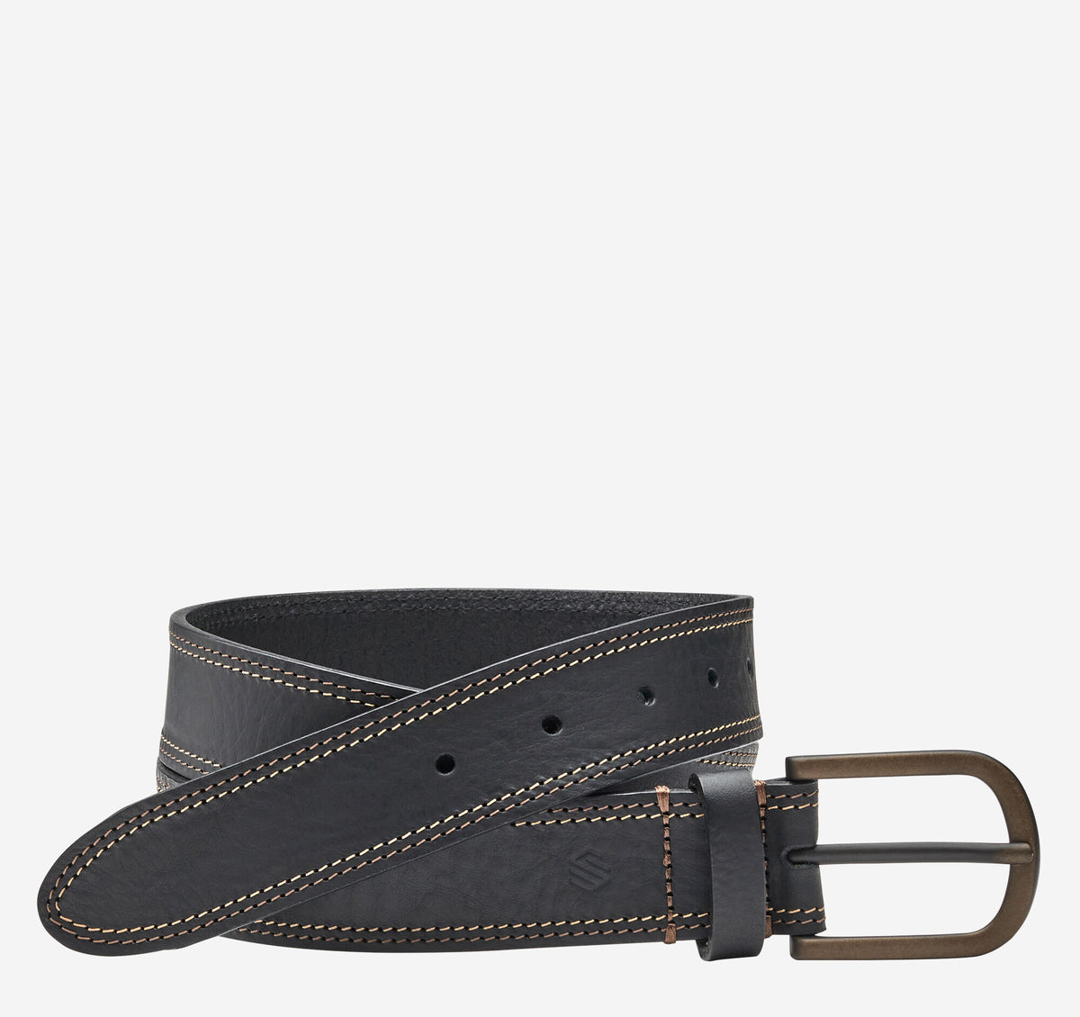 Johnston Murphy Men's Double Contrast Stitched Belt