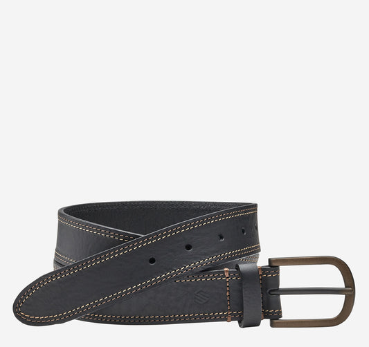 Johnston Murphy Men's Double Contrast Stitched Belt