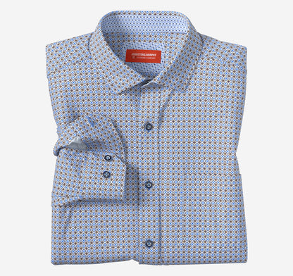 Johnston Murphy Men's XC4® Motion Long-Sleeve Print Knit Shirt