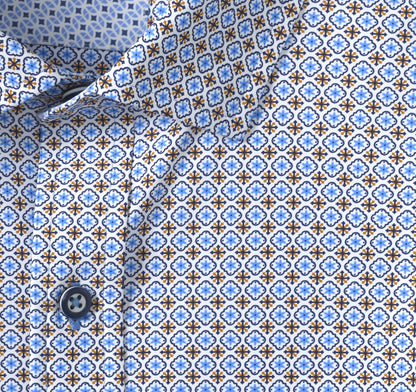 Johnston Murphy Men's XC4® Motion Long-Sleeve Print Knit Shirt