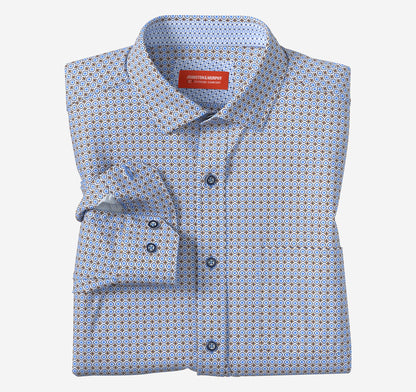 Johnston Murphy Men's XC4® Motion Long-Sleeve Print Knit Shirt